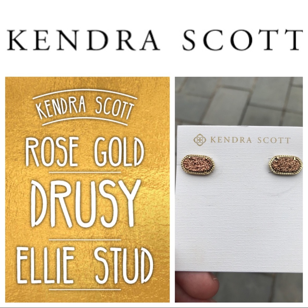 Kendra Scot Rose Gold Drusy Ellie Stud